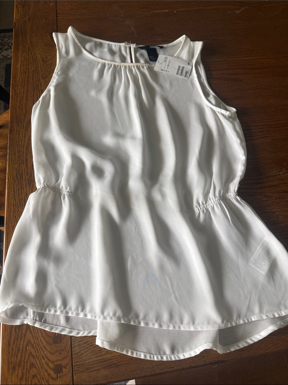 H&M White Sleeveless Peplum Camisole